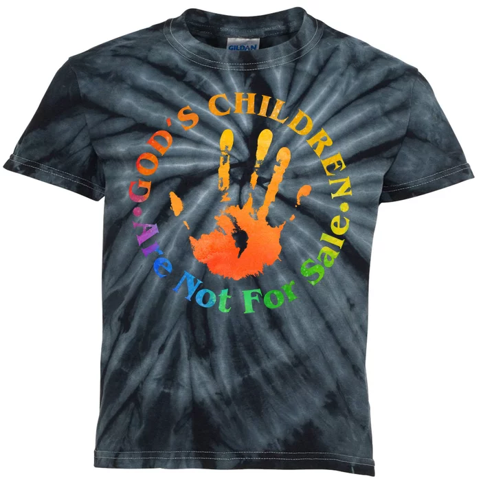 Gods Children Are Not For Sale Colorful Hand Print Kids Tie-Dye T-Shirt