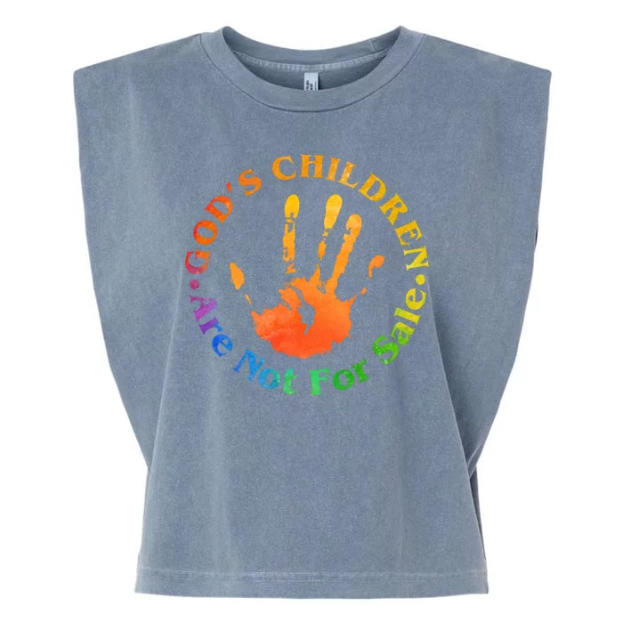 Gods Children Are Not For Sale Colorful Hand Print Garment-Dyed Women's Muscle Tee