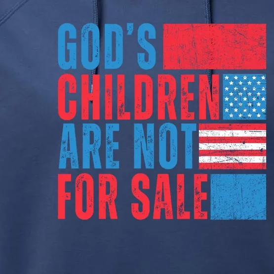 Gods Children Are Not For Sale Vintage Distressed Performance Fleece Hoodie