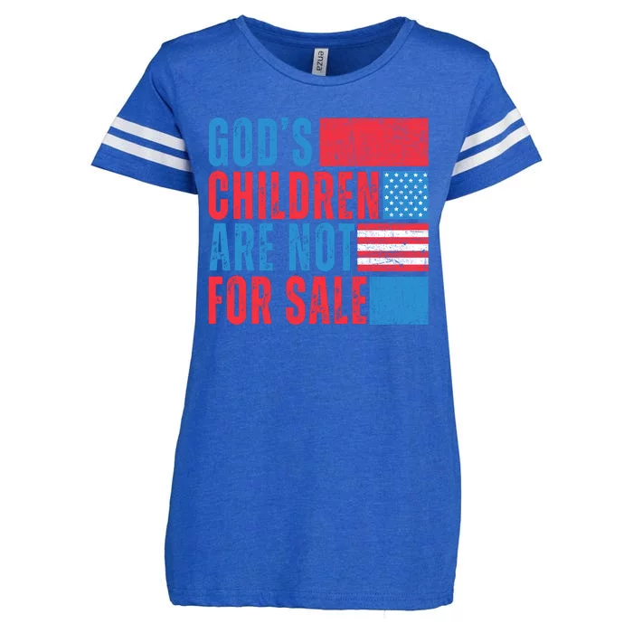 Gods Children Are Not For Sale Vintage Distressed Enza Ladies Jersey Football T-Shirt