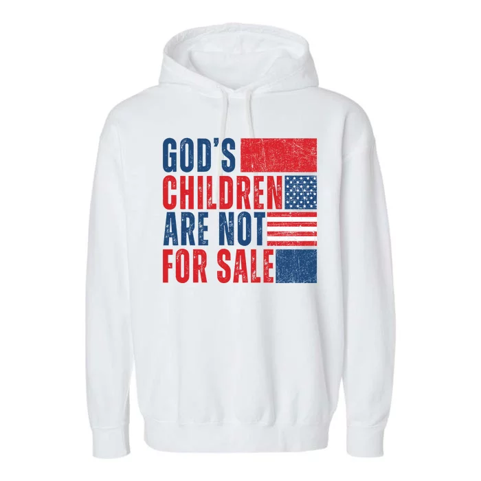 Gods Children Are Not For Sale Vintage Distressed Garment-Dyed Fleece Hoodie