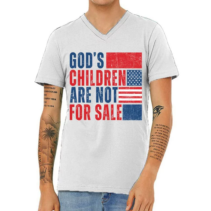 Gods Children Are Not For Sale Vintage Distressed V-Neck T-Shirt