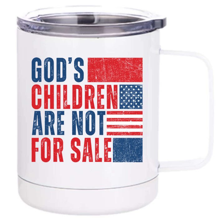 Gods Children Are Not For Sale Vintage Distressed Front & Back 12oz Stainless Steel Tumbler Cup