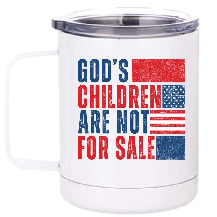 Gods Children Are Not For Sale Vintage Distressed Front & Back 12oz Stainless Steel Tumbler Cup