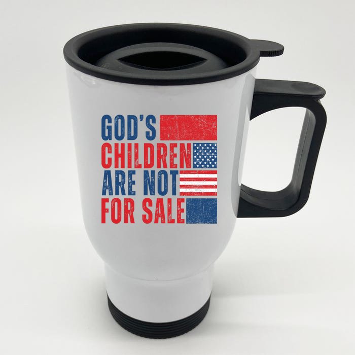 Gods Children Are Not For Sale Vintage Distressed Front & Back Stainless Steel Travel Mug