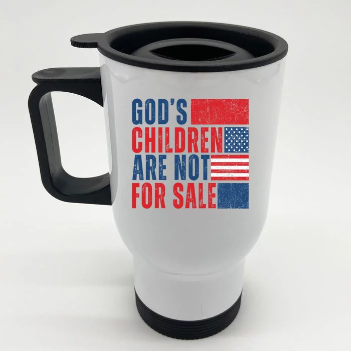 Gods Children Are Not For Sale Vintage Distressed Front & Back Stainless Steel Travel Mug