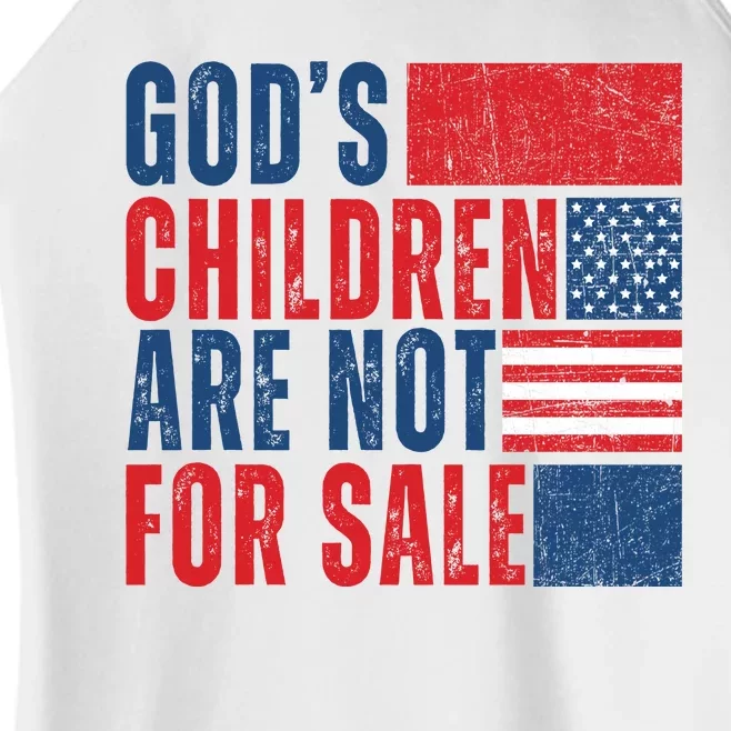 Gods Children Are Not For Sale Vintage Distressed Women’s Perfect Tri Rocker Tank