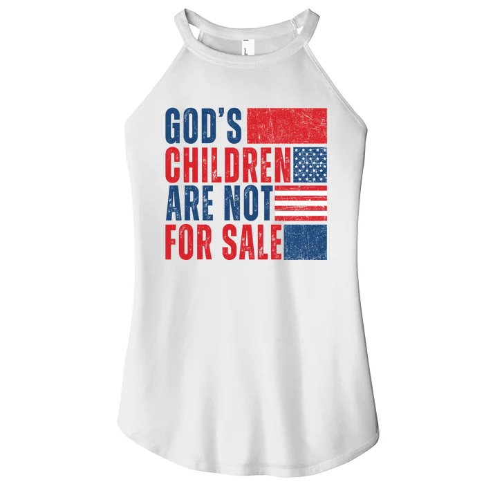 Gods Children Are Not For Sale Vintage Distressed Women’s Perfect Tri Rocker Tank