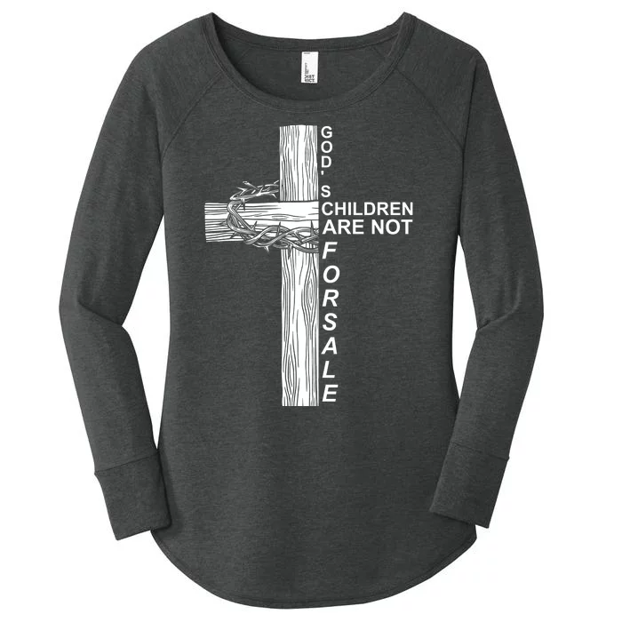 Gods Children Are Not For Sale Cross Women's Perfect Tri Tunic Long Sleeve Shirt