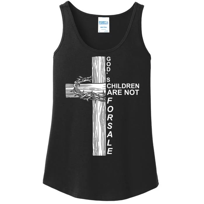 Gods Children Are Not For Sale Cross Ladies Essential Tank