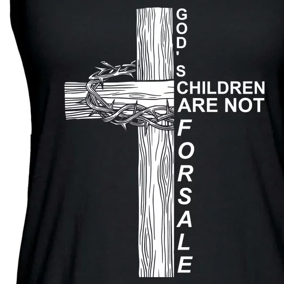 Gods Children Are Not For Sale Cross Ladies Essential Flowy Tank