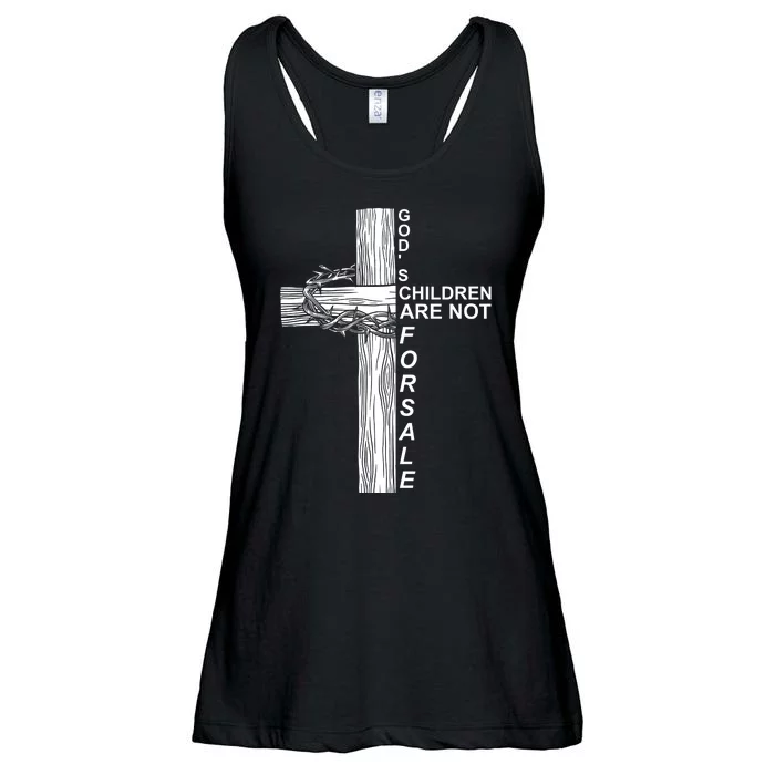 Gods Children Are Not For Sale Cross Ladies Essential Flowy Tank