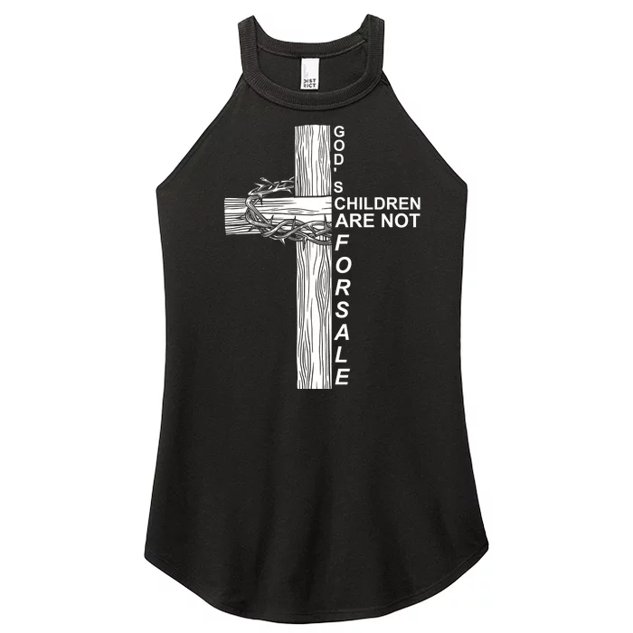 Gods Children Are Not For Sale Cross Women’s Perfect Tri Rocker Tank