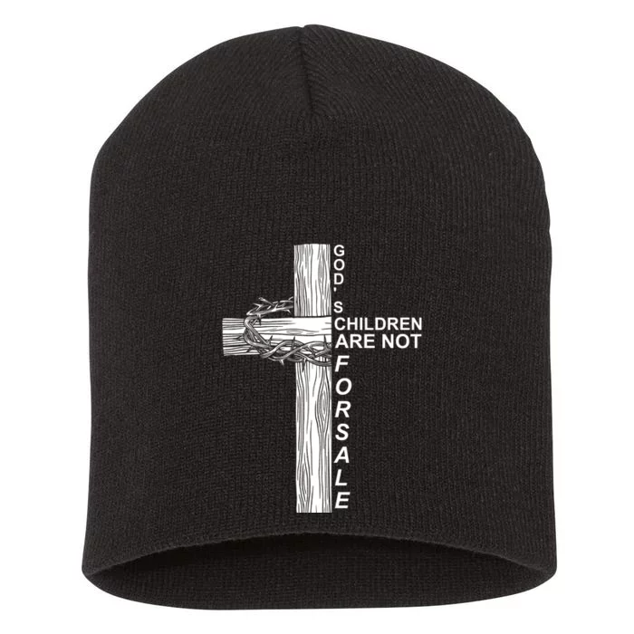 Gods Children Are Not For Sale Cross Short Acrylic Beanie