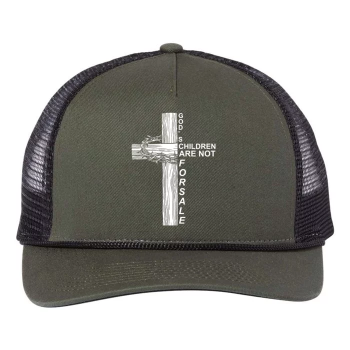 Gods Children Are Not For Sale Cross Retro Rope Trucker Hat Cap