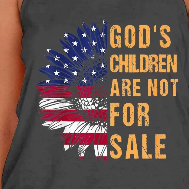 Gods Children Are Not For Sale Funny Political Women's Knotted Racerback Tank