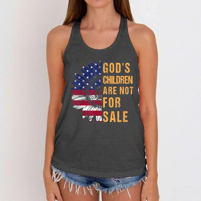 Gods Children Are Not For Sale Funny Political Women's Knotted Racerback Tank