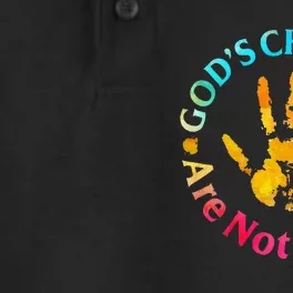 Gods Children Are Not For Sale Hand Prints Dry Zone Grid Performance Polo