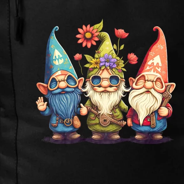 Gnome Cute And Funny Gnome Hippie Sunflower Peace Love Daily Commute Backpack