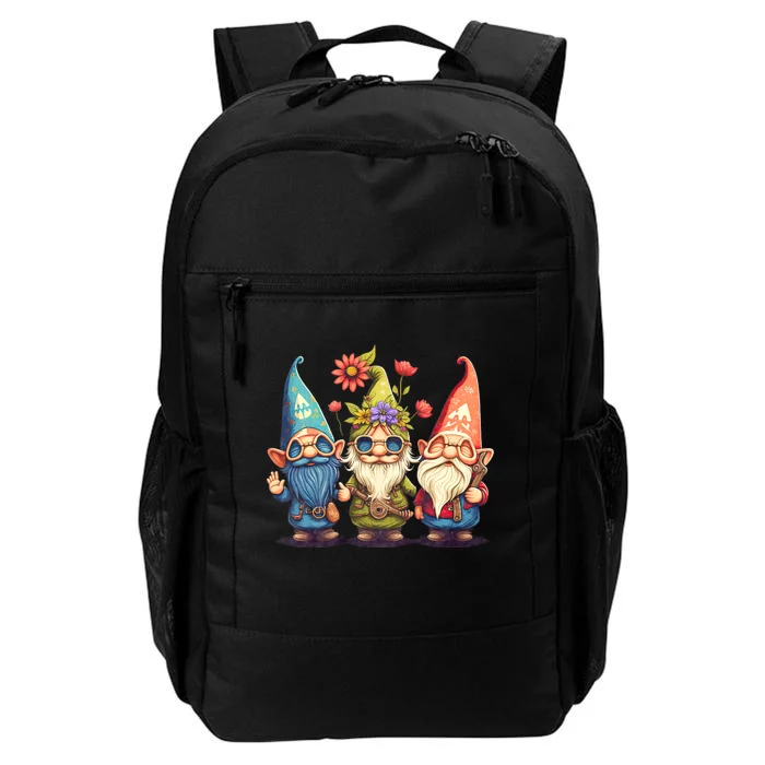 Gnome Cute And Funny Gnome Hippie Sunflower Peace Love Daily Commute Backpack