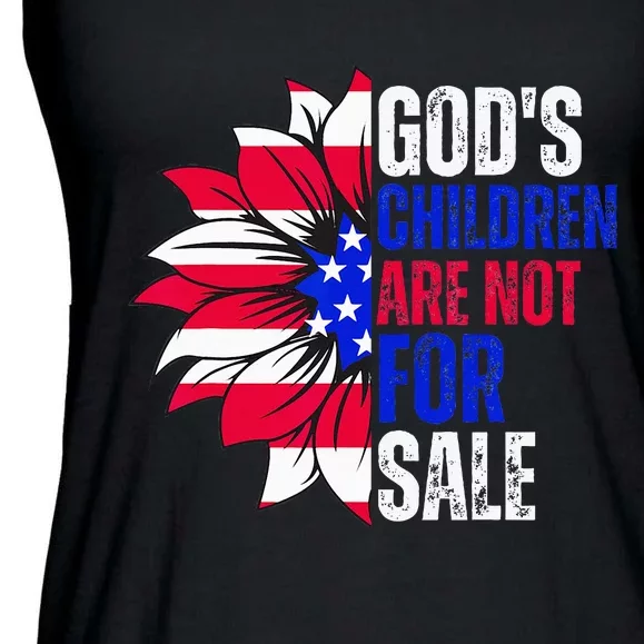 God's Children Are Not For Sale Cross Christian Ladies Essential Flowy Tank