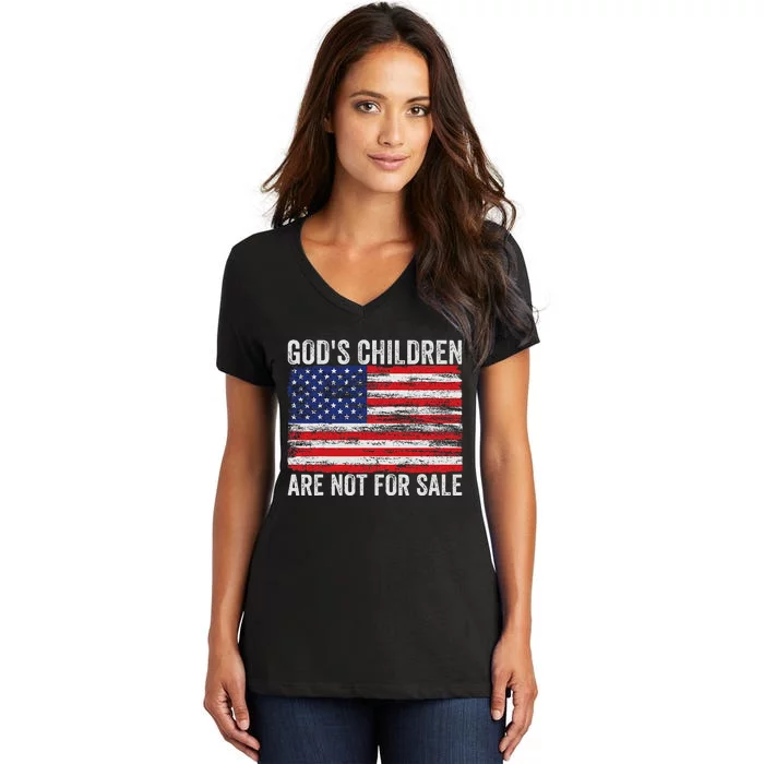 Gods Children Are Not For Sale Funny Quote Gods Children Women's V-Neck T-Shirt