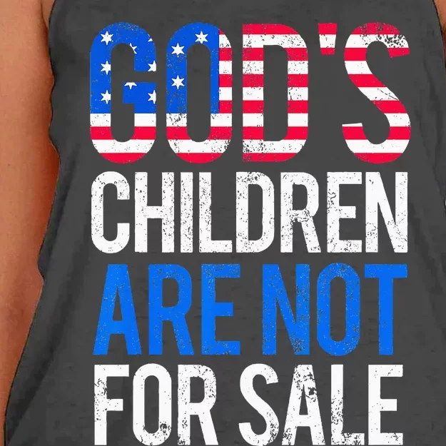 Gods Children Are Not For Sale Funny Political Women's Knotted Racerback Tank