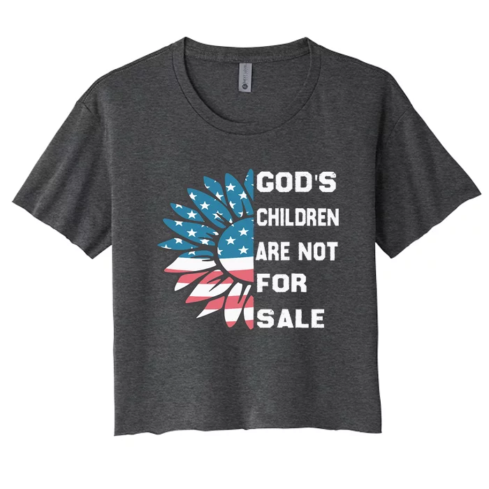 Gods Children Are Not For Sale Funny Women's Crop Top Tee