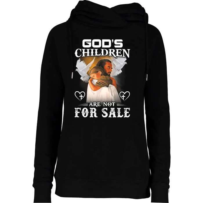 Gods Children Are Not For Sale Protect Children Womens Funnel Neck Pullover Hood