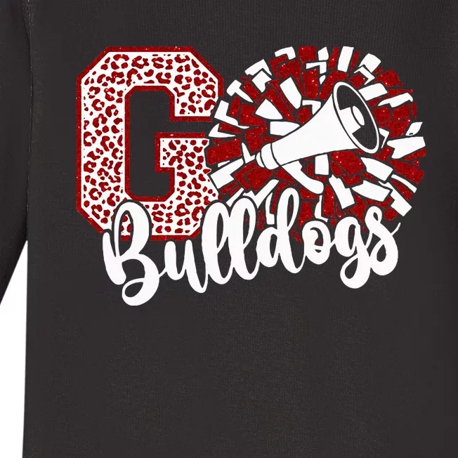 Go Cheer Bulldogs Sports Name Baby Long Sleeve Bodysuit