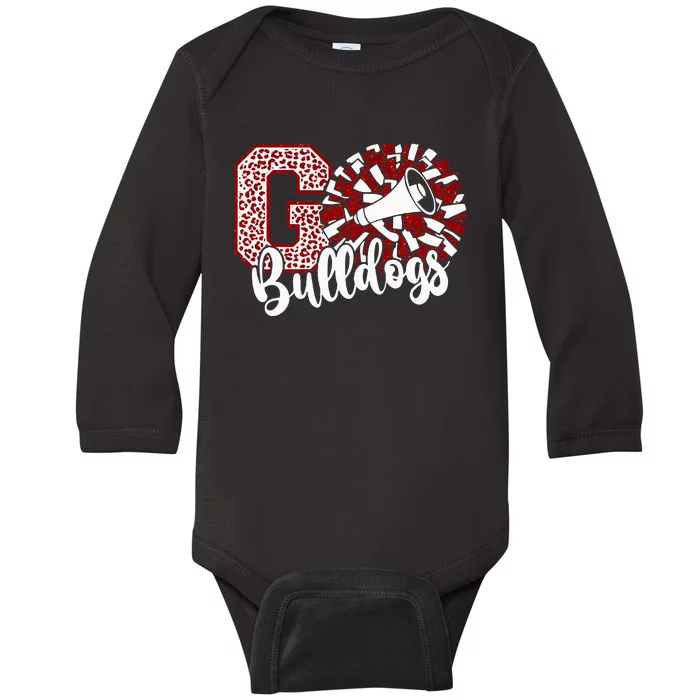 Go Cheer Bulldogs Sports Name Baby Long Sleeve Bodysuit