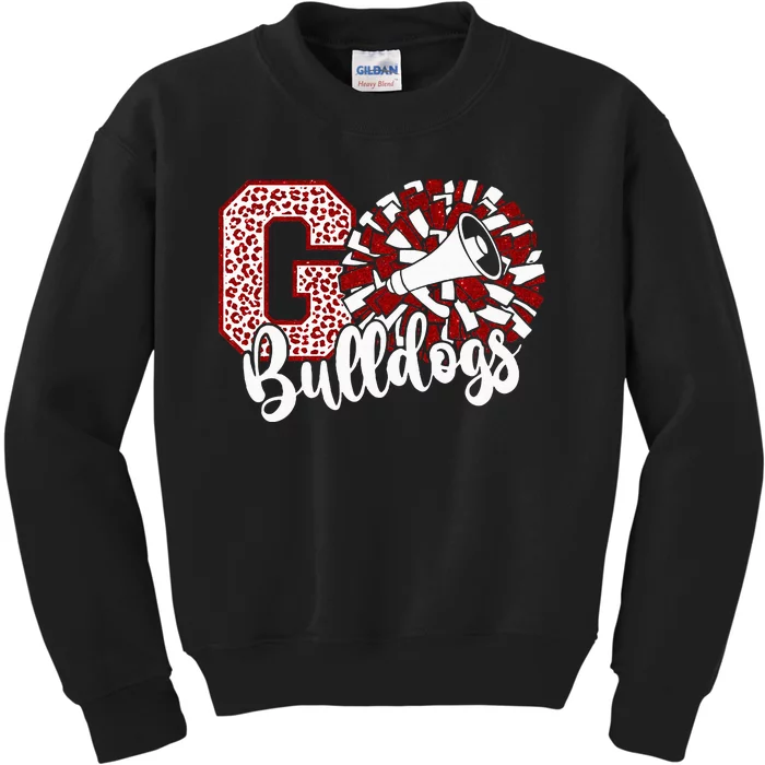 Go Cheer Bulldogs Sports Name Kids Sweatshirt