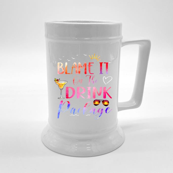 Girl Cruise Blame It On The Drink Package Drinking Booze Front & Back Beer Stein