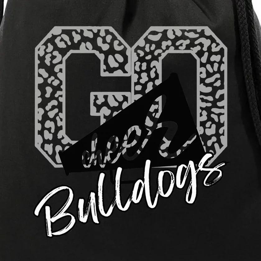 Go Cheer Bulldogs School Sports Fan Spirits Mascot Leopard Drawstring Bag