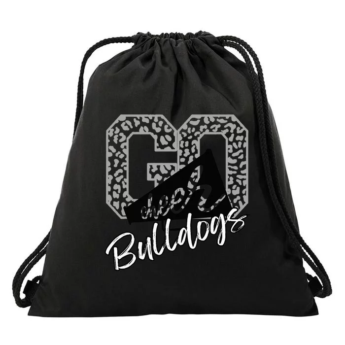 Go Cheer Bulldogs School Sports Fan Spirits Mascot Leopard Drawstring Bag