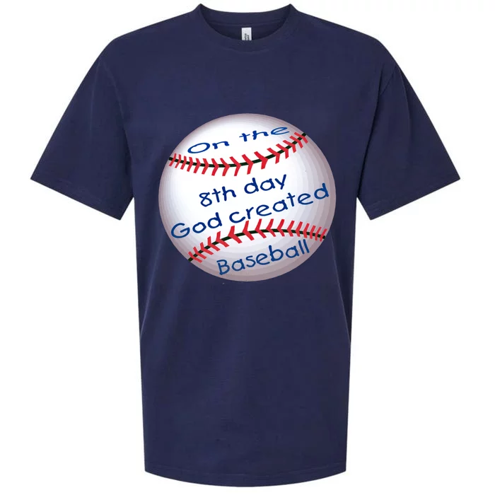 God Created Baseball On The 8th Day Funny Gift Sueded Cloud Jersey T-Shirt