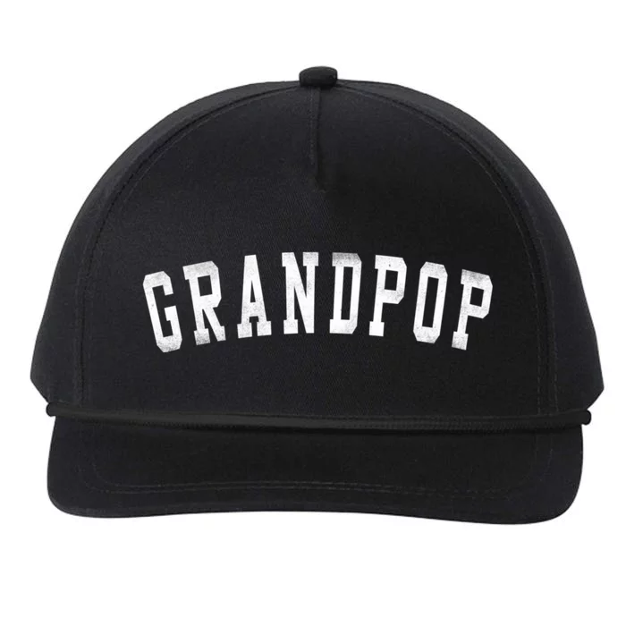 Grandpop Classic Bold Font FatherS Day Grandpop Snapback Five-Panel Rope Hat