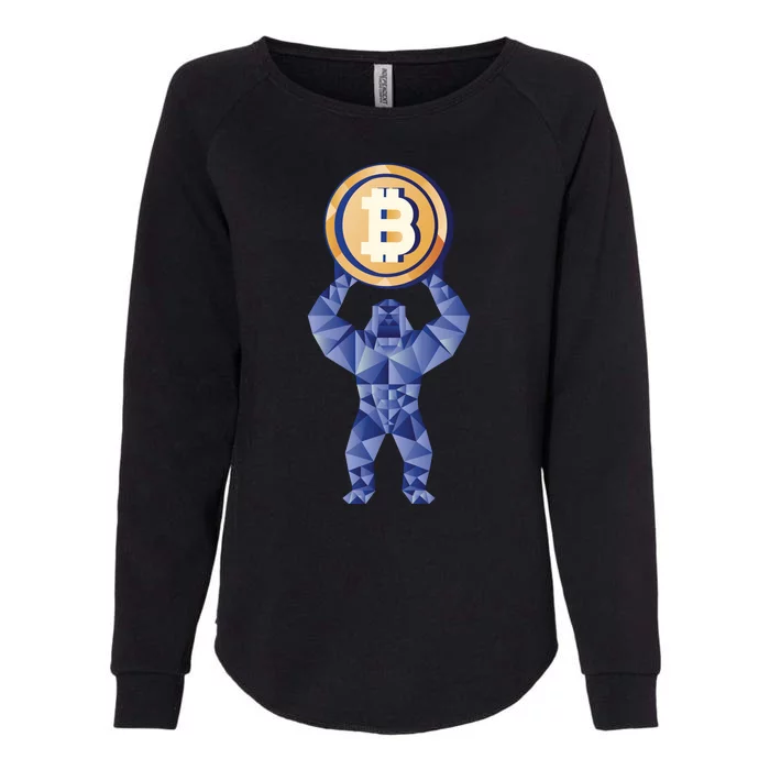 Gorilla Cryptocurrency Bitcoin Womens California Wash Sweatshirt