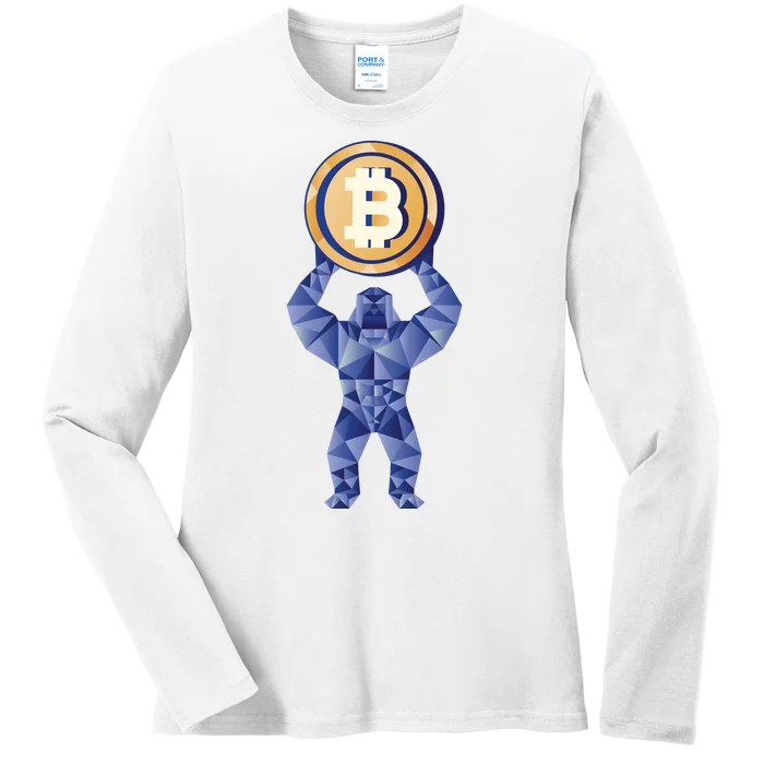 Gorilla Cryptocurrency Bitcoin Ladies Long Sleeve Shirt