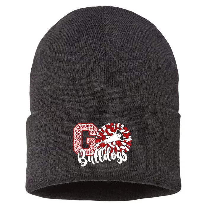 Go Cheer Bulldogs Sports Name Gifts Sustainable Knit Beanie