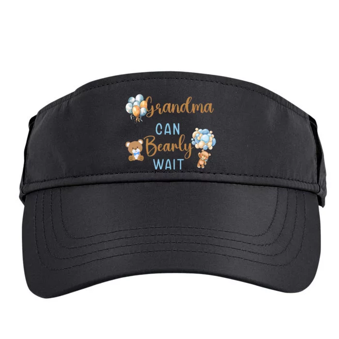 Grandma Can Bearly Wait Gender Neutral Baby Shower Matching Adult Drive Performance Visor