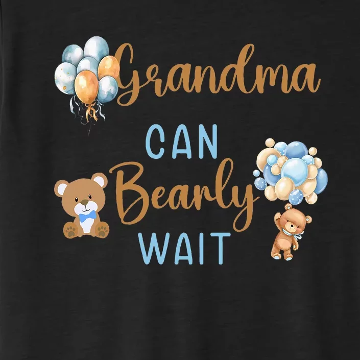 Grandma Can Bearly Wait Gender Neutral Baby Shower Matching ChromaSoft Performance T-Shirt