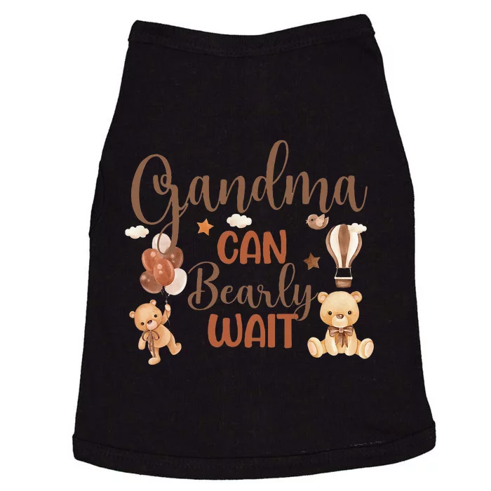 Grandma Can Bearly Wait Bear Gender Neutral Boy Baby Shower Doggie Tank