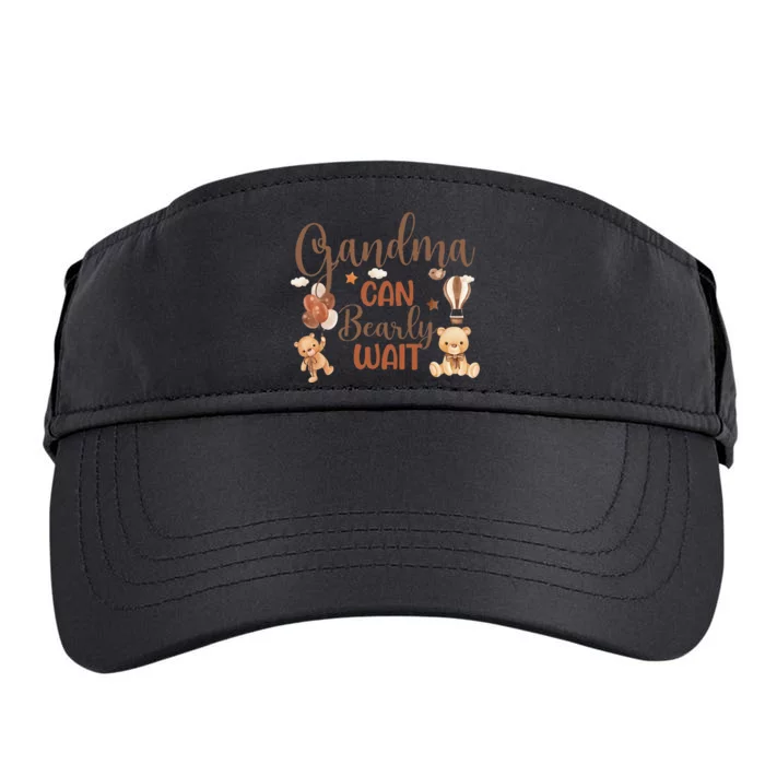 Grandma Can Bearly Wait Bear Gender Neutral Boy Baby Shower Adult Drive Performance Visor