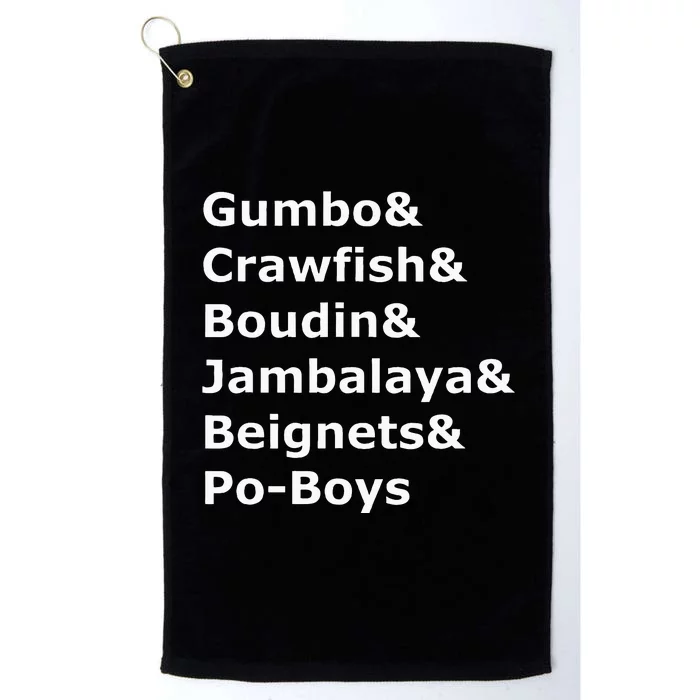 Gumbo Crawfish Boudin Louisiana Food Humor Platinum Collection Golf Towel