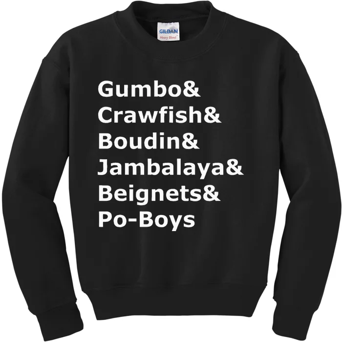 Gumbo Crawfish Boudin Louisiana Food Humor Kids Sweatshirt