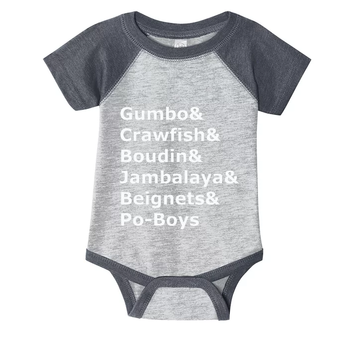 Gumbo Crawfish Boudin Louisiana Food Humor Infant Baby Jersey Bodysuit