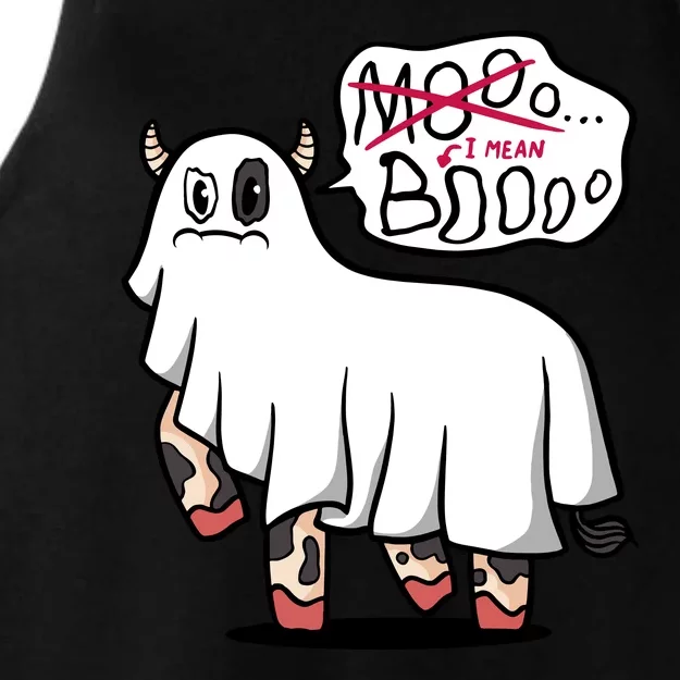 Ghost Cow Boo Funny Ladies Tri-Blend Wicking Tank