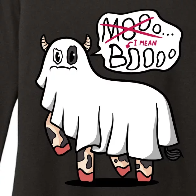 Ghost Cow Boo Funny Womens CVC Long Sleeve Shirt