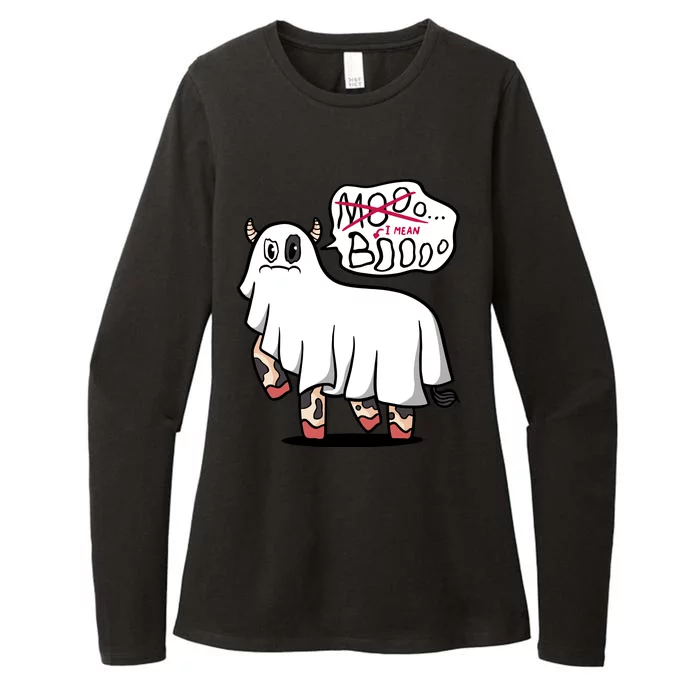 Ghost Cow Boo Funny Womens CVC Long Sleeve Shirt